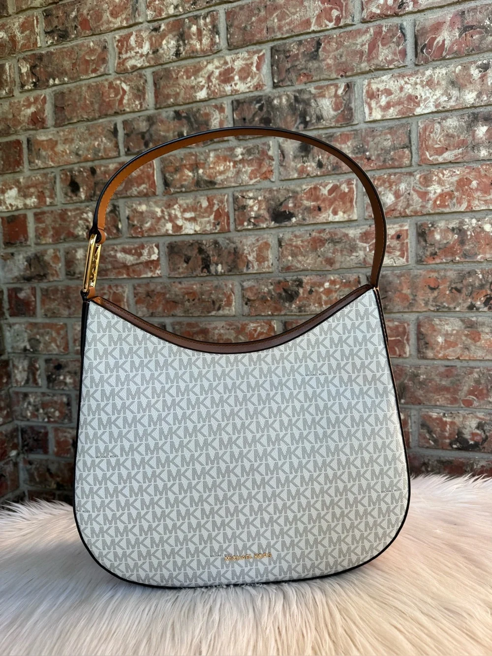 Michael Kors White Monogram Shoulder Bag